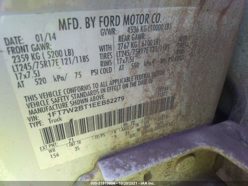 2014 FORD SUPER DUTY F-250 SRW XL/XLT/LARIAT 1FT7W2BT1EEB52279