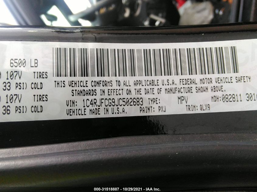 2018 JEEP GRAND CHEROKEE HIGH ALTITUDE 1C4RJFCG9JC502683