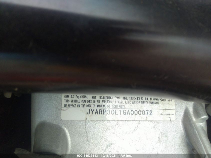 2016 YAMAHA FJR1300 AE JYARP30E1GA000072