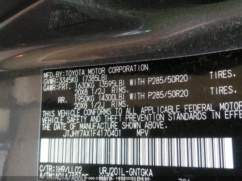 2015 LEXUS LX 570 JTJHY7AX1F4170401