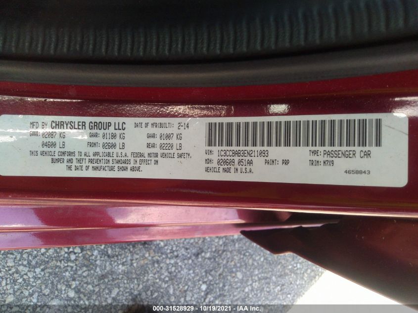 2014 CHRYSLER 200 LX 1C3CCBAB3EN211093