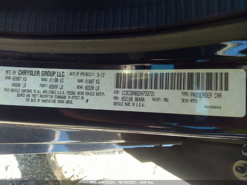 2013 CHRYSLER 200 LX 1C3CCBAB2DN733731
