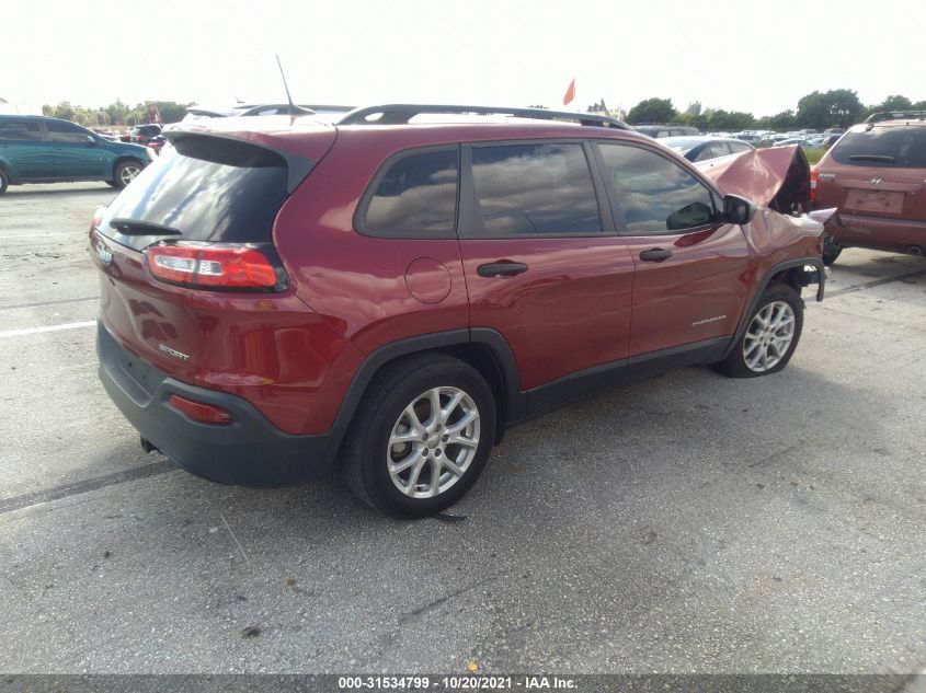 2016 JEEP CHEROKEE SPORT 1C4PJLAB8GW284305