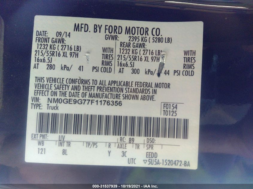 2015 FORD TRANSIT CONNECT WAGON TITANIUM NM0GE9G77F1176356