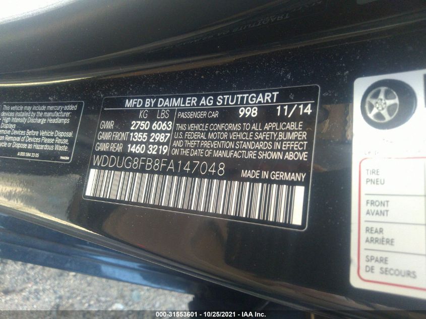 2015 MERCEDES-BENZ S-CLASS S 550 WDDUG8FB8FA147048