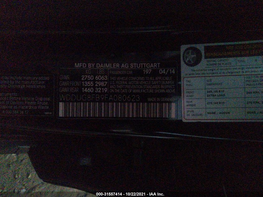 2015 MERCEDES-BENZ S-CLASS S 550 WDDUG8FB9FA080623