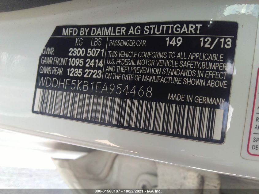 2014 MERCEDES-BENZ E-CLASS E 350 LUXURY WDDHF5KB1EA954468