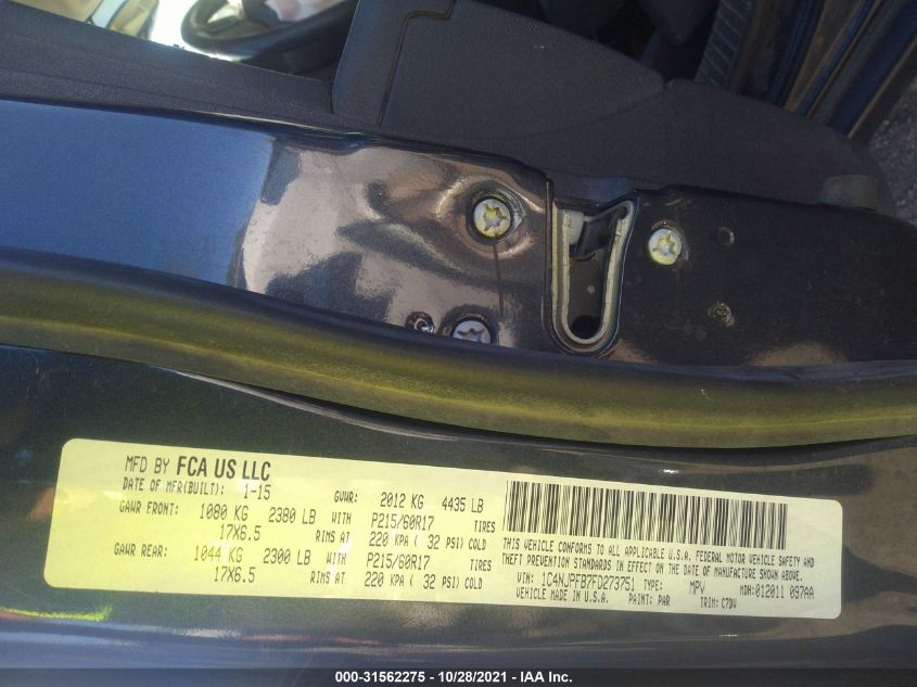2015 JEEP PATRIOT LATITUDE 1C4NJPFB7FD273751