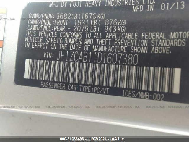 2013 SUBARU BRZ PREMIUM JF1ZCAB11D1607380