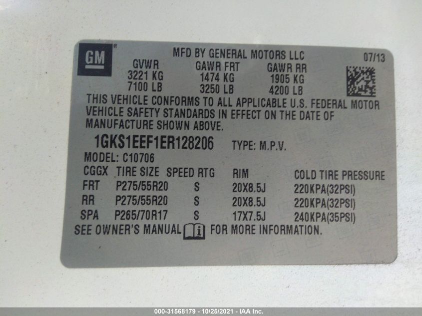 2014 GMC YUKON DENALI 1GKS1EEF1ER128206