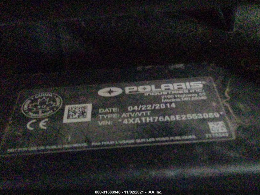 2014 POLARIS RANGER 800 XP 4XATH76A8E2553089