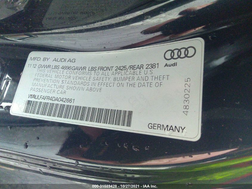2013 AUDI A5 PREMIUM PLUS WAULFAFR4DA042661