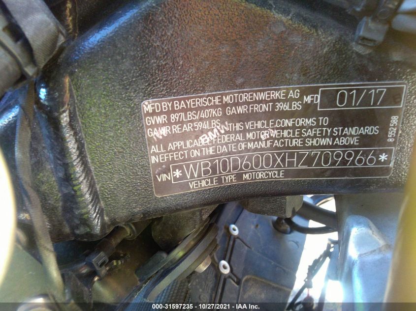 2017 BMW S 1000 RR WB10D600XHZ709966