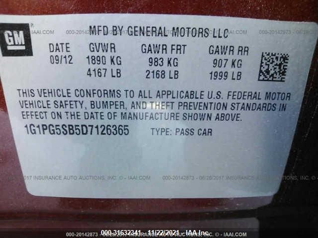 2013 CHEVROLET CRUZE LTZ 1G1PG5SB5D7126365