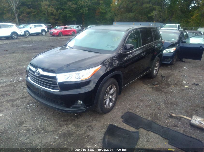 2015 TOYOTA HIGHLANDER XLE 5TDJKRFH1FS146042