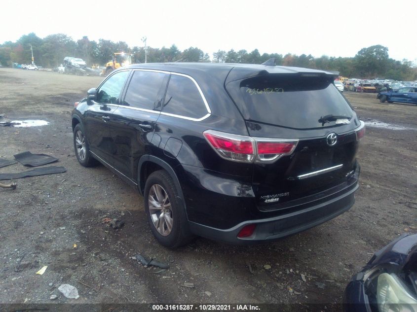 2015 TOYOTA HIGHLANDER XLE 5TDJKRFH1FS146042