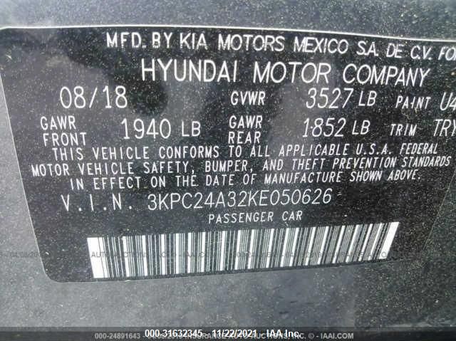 2019 HYUNDAI ACCENT SE 3KPC24A32KE050626