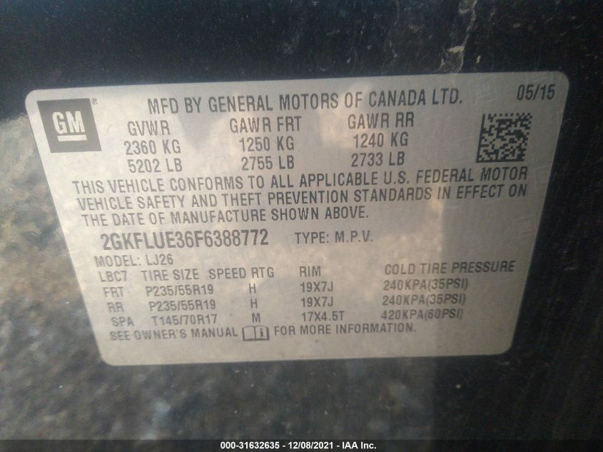 2015 GMC TERRAIN DENALI 2GKFLUE36F6388772