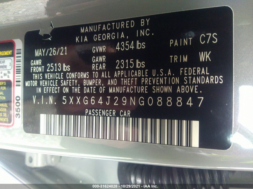 2022 KIA K5 GT-LINE 5XXG64J29NG088847