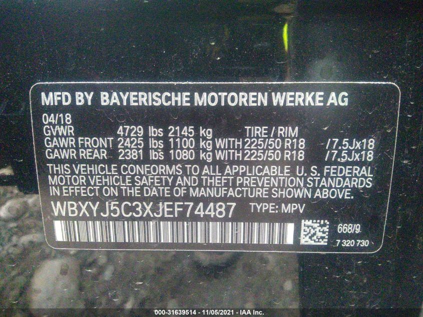 2018 BMW X2 XDRIVE28I WBXYJ5C3XJEF74487