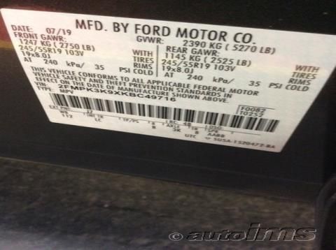 2FMPK3K9XKBC49716 2019 FORD EDGE, photo no. 10