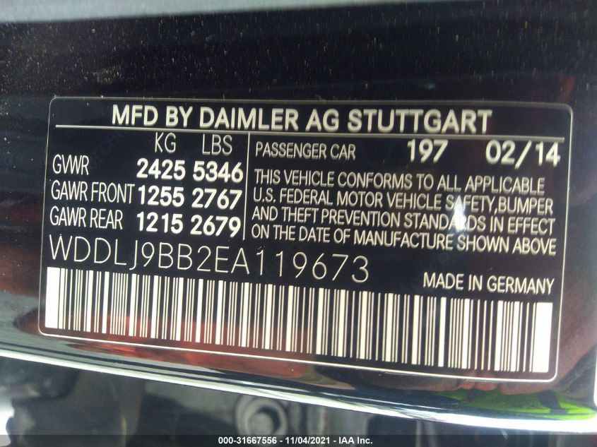 2014 MERCEDES-BENZ CLS-CLASS CLS 550 WDDLJ9BB2EA119673