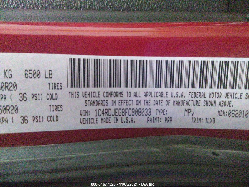 2015 DODGE DURANGO CITADEL 1C4RDJEG8FC908033