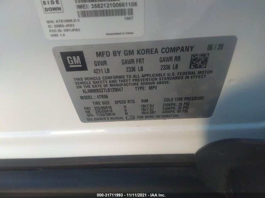 2020 BUICK ENCORE GX PREFERRED KL4MMBS27LB129047