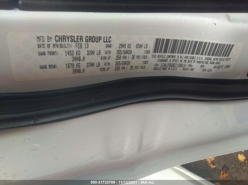 2014 JEEP GRAND CHEROKEE LIMITED 1C4RJFBG8EC128610