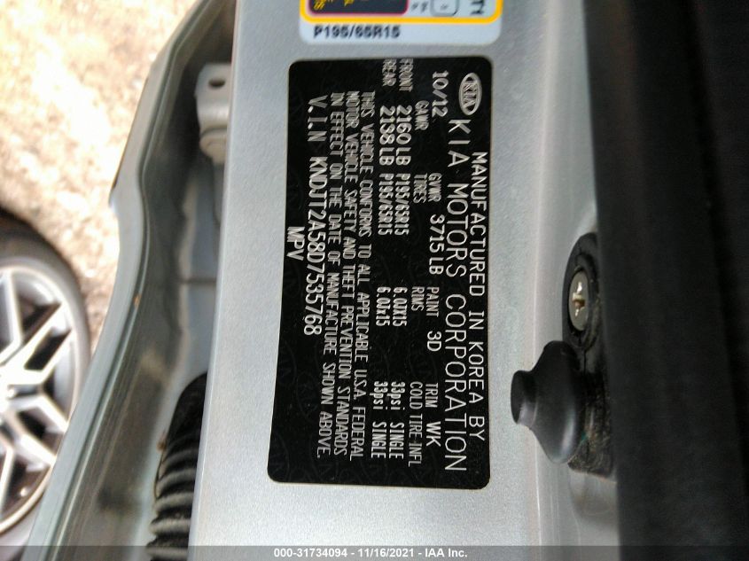 2013 KIA SOUL BASE - KNDJT2A58D7535768