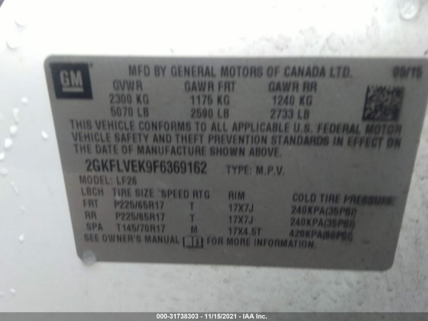2015 GMC TERRAIN SLE 2GKFLVEK9F6369162
