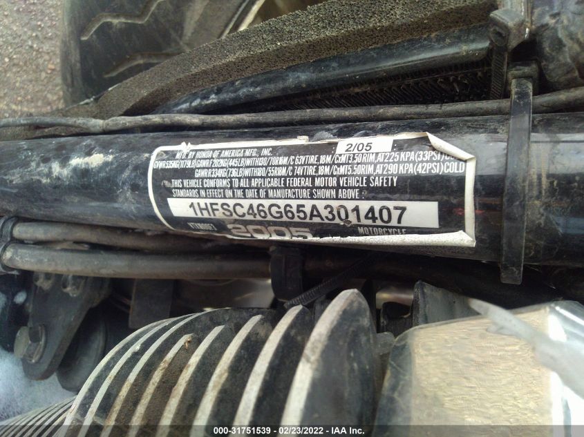 2005 HONDA VTX1800 F3 1HFSC46G65A301407