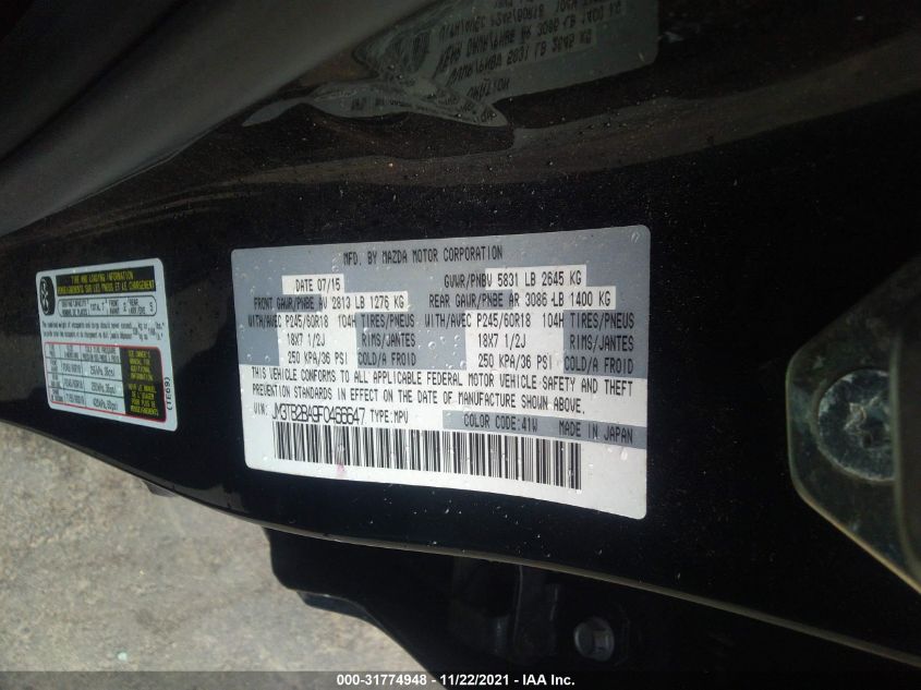 2015 MAZDA CX-9 SPORT JM3TB2BA9F0466647