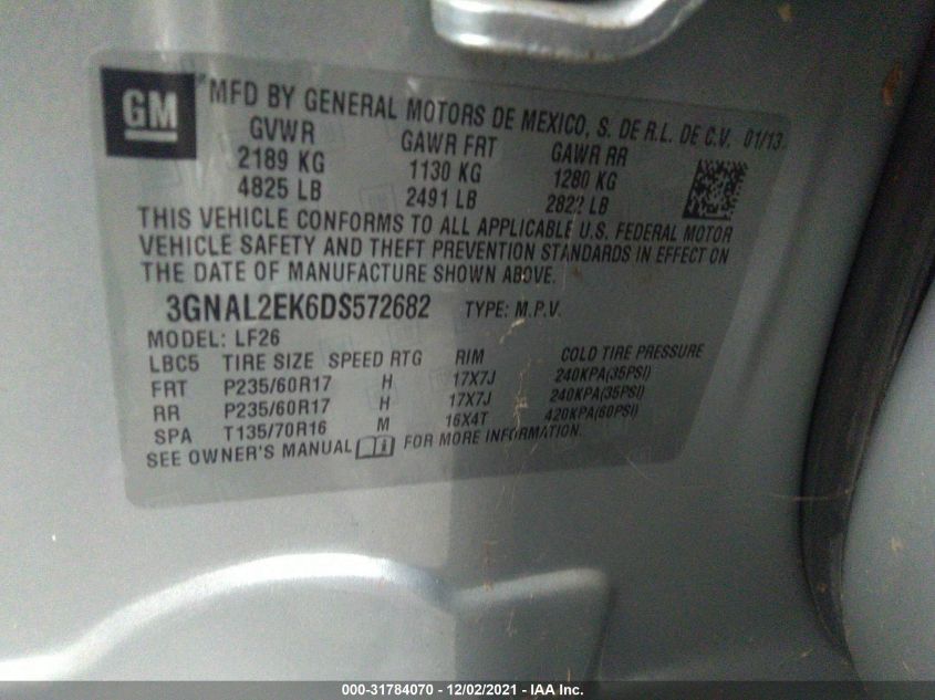 2013 CHEVROLET CAPTIVA SPORT FLEET LS 3GNAL2EK6DS572682