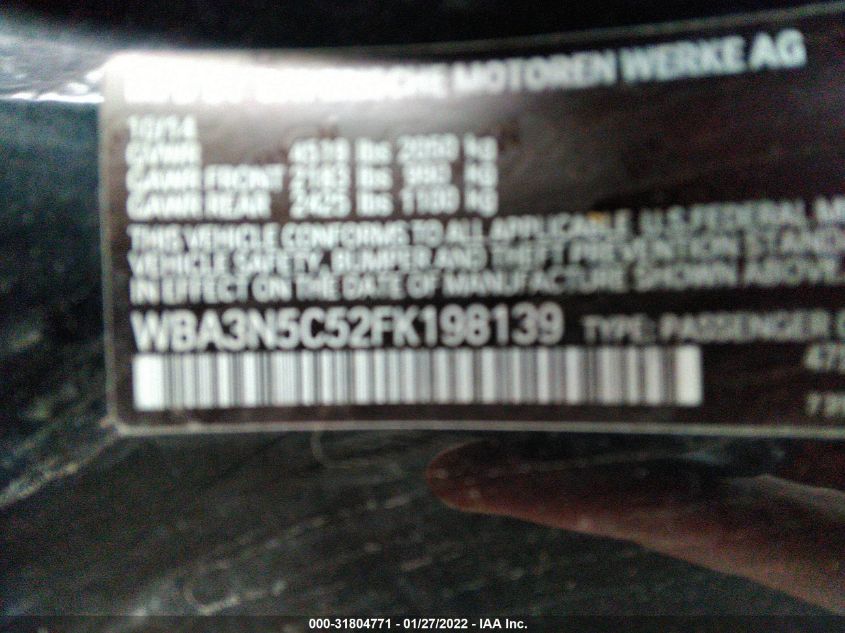 2015 BMW 4 SERIES 428I XDRIVE WBA3N5C52FK198139