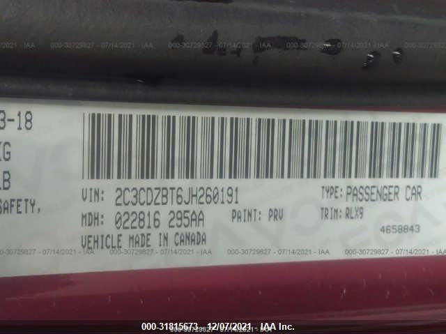 2018 DODGE CHALLENGER R/T PLUS 2C3CDZBT6JH260191