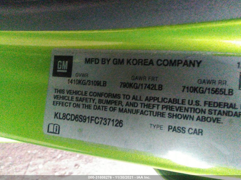 2015 CHEVROLET SPARK LT KL8CD6S91FC737126