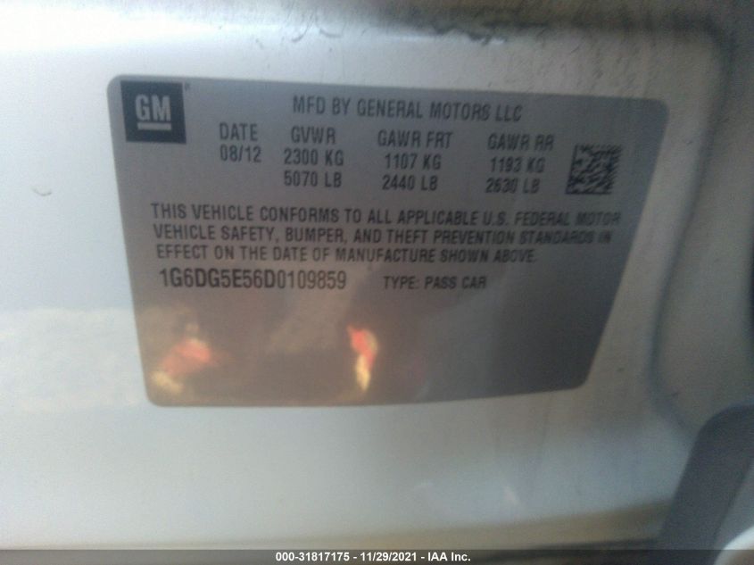 2013 CADILLAC CTS SEDAN LUXURY 1G6DG5E56D0109859