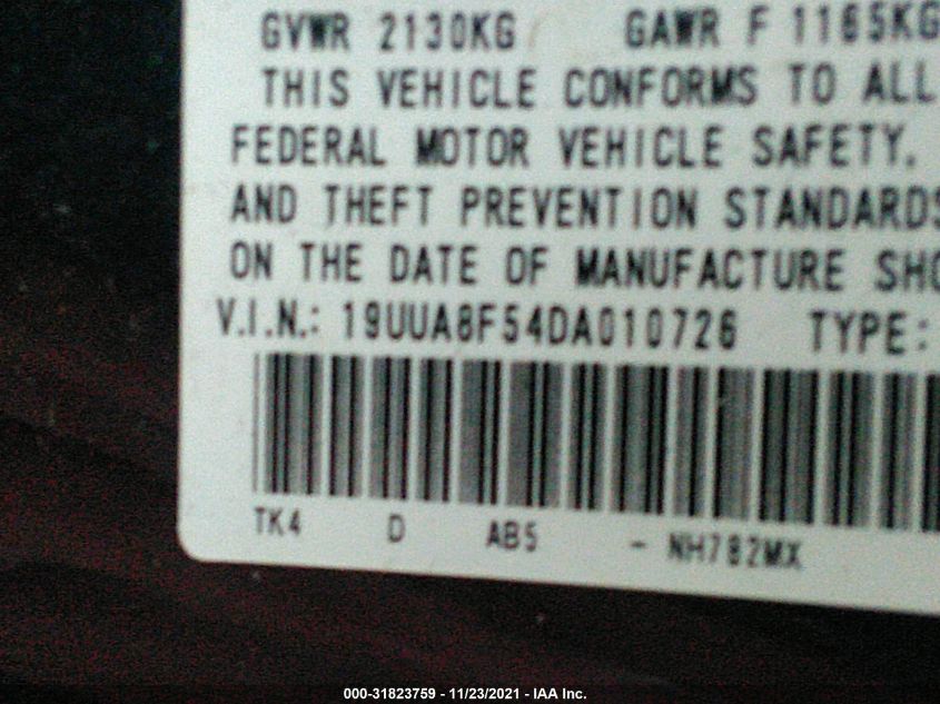 2013 ACURA TL TECH 19UUA8F54DA010726