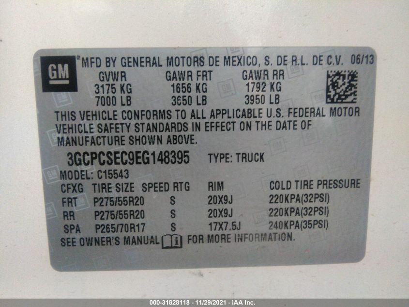 2014 CHEVROLET SILVERADO 1500 LTZ 3GCPCSEC9EG148395