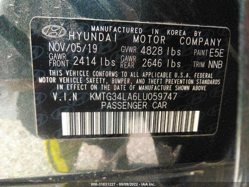 2020 GENESIS G70 2.0T KMTG34LA6LU059747