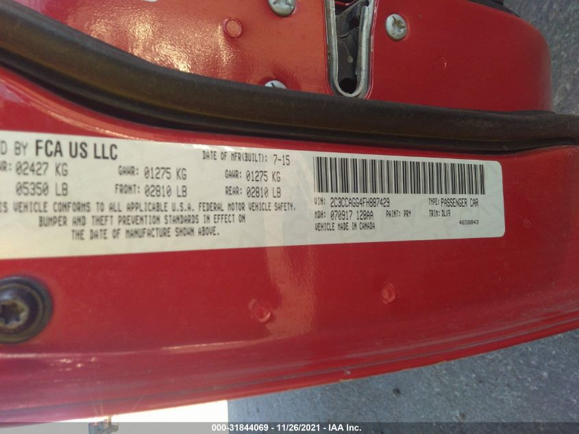 2015 CHRYSLER 300 300S 2C3CCAGG4FH887429