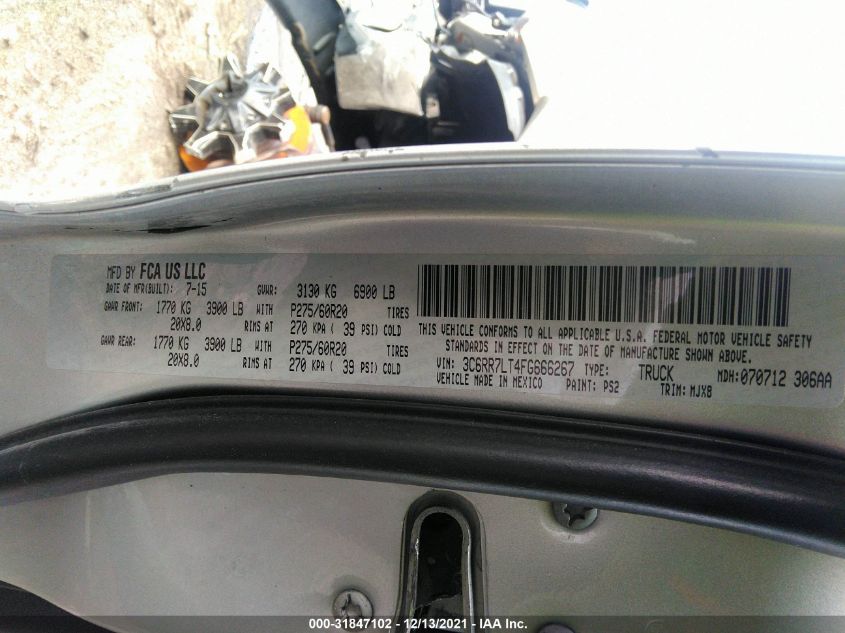 2015 RAM 1500 BIG HORN 3C6RR7LT4FG666267
