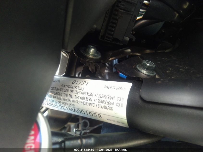 2021 YAMAHA MT07 JYARM32E1MA001059