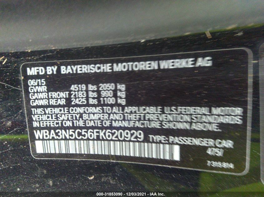 2015 BMW 4 SERIES 428I XDRIVE WBA3N5C56FK620929