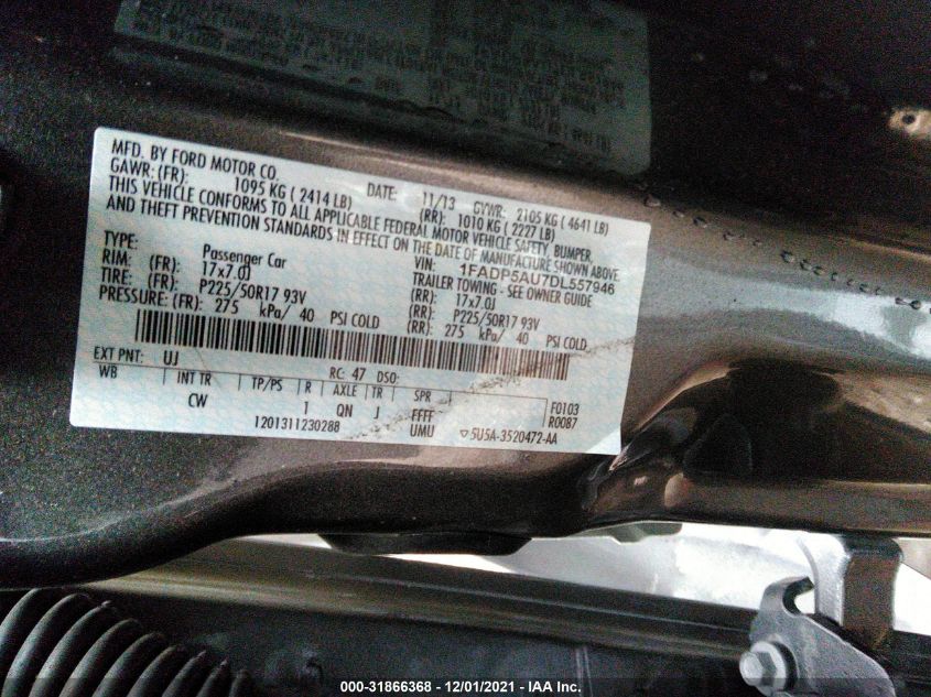 2013 FORD C-MAX HYBRID SE 1FADP5AU7DL557946