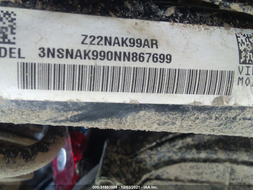2022 POLARIS RZR XP 1000 PREMIUM 3NSNAK990NN867699