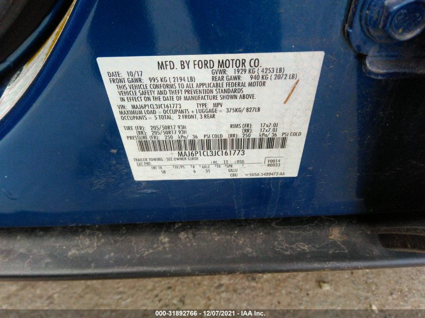 2018 FORD ECOSPORT SES MAJ6P1CL3JC161773