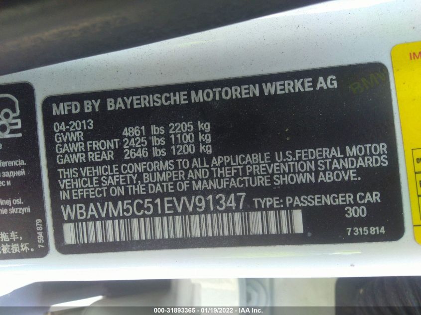2014 BMW X1 XDRIVE35I WBAVM5C51EVV91347