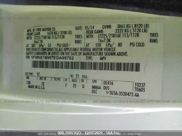 2014 FORD ECONOLINE WAGON XL 1FMNE1BW7EDA99782